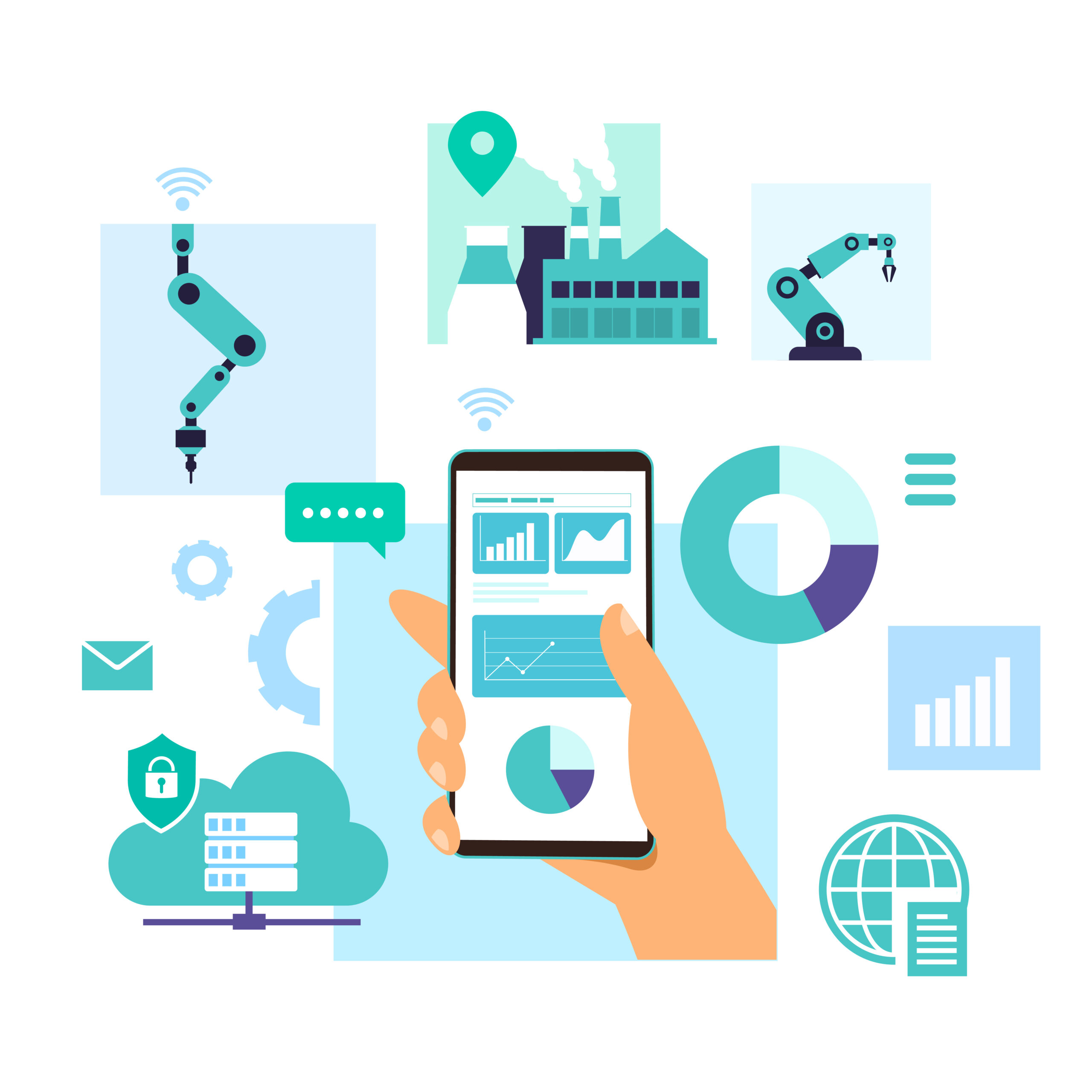 Home operation of mechanical and process with smartphone